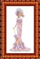 Дама в розовом КБЛ 3014.Основа на габардине для вышивки бисером и крестом